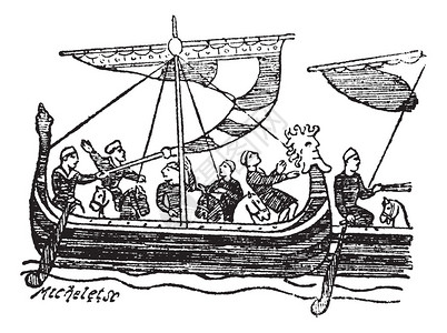 阿德巴约Tapestry号的Norman船插画