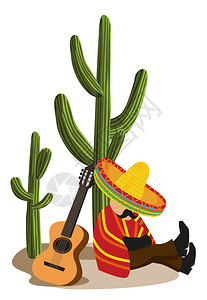一个墨西哥人用吉他的吉他在仙图片