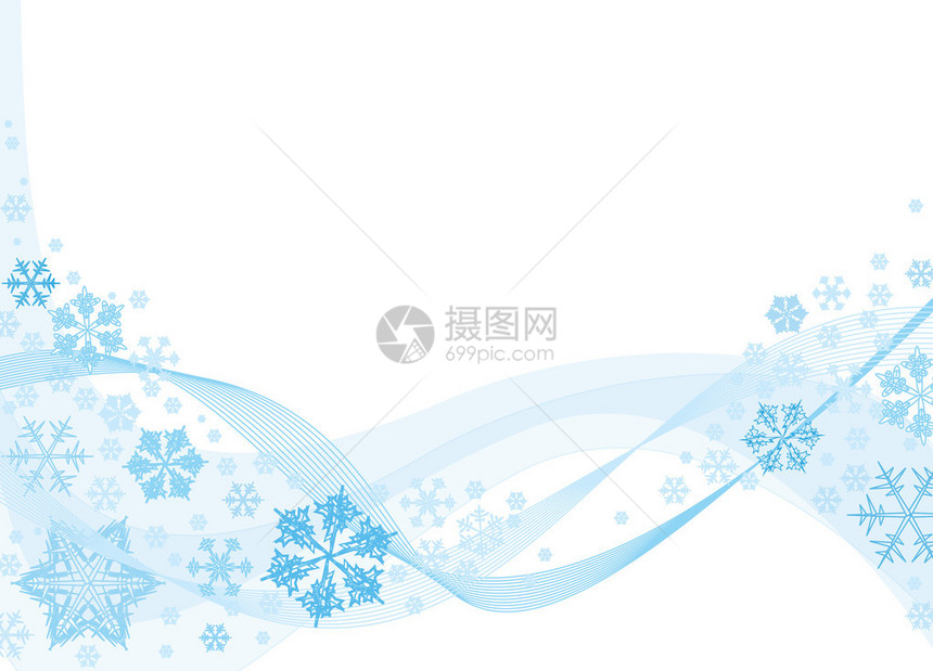 圣诞背景有蓝雪花和文字图片