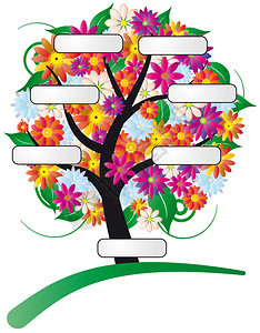 带标签的花树插图图片