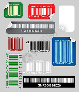 带有条码的颜色标签集图片