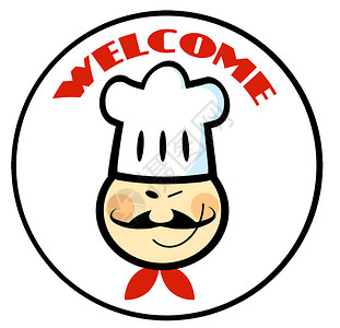 欢迎厨师脸圈卡通人物图片
