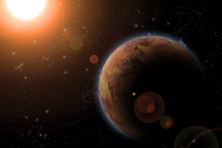 深空行星和太阳背景真图片