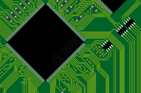 绿色电路板矢量图抽象技术背景下图片