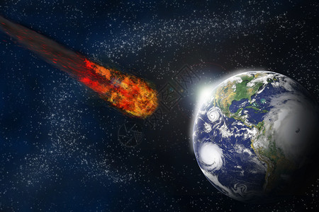 小行星与地球相撞图片