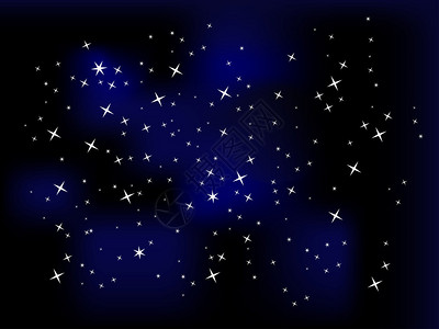 夜空与星完全可编辑的插图图片