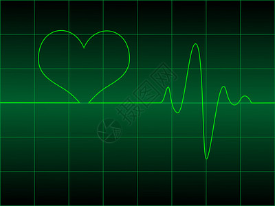 心脏电图上面有心脏插图图片