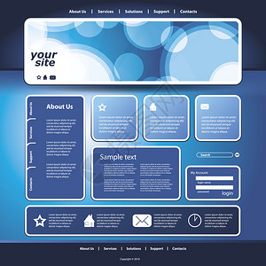 Blue摘要网站设计模板图片