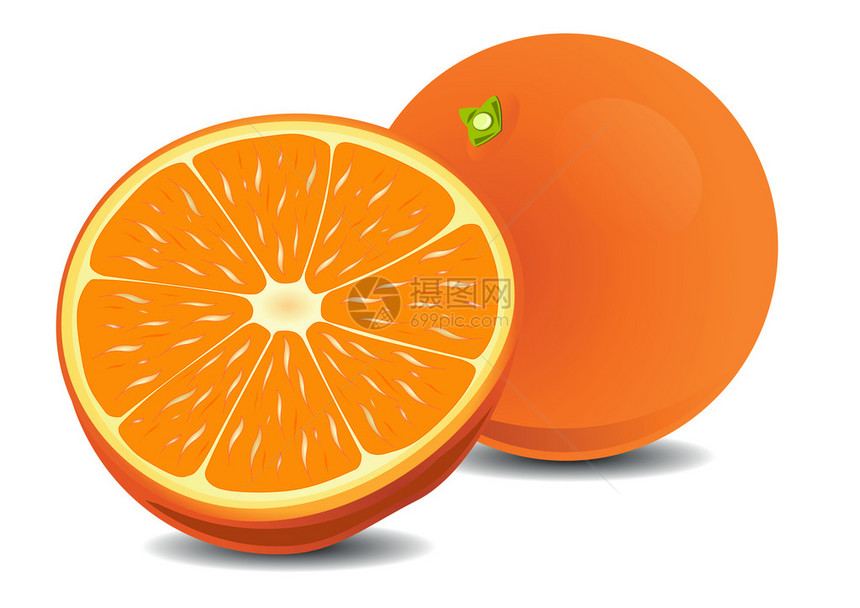 两个成熟的橙图片