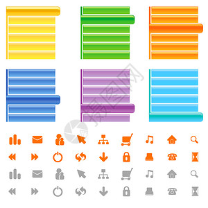 网站菜单和图标集图片
