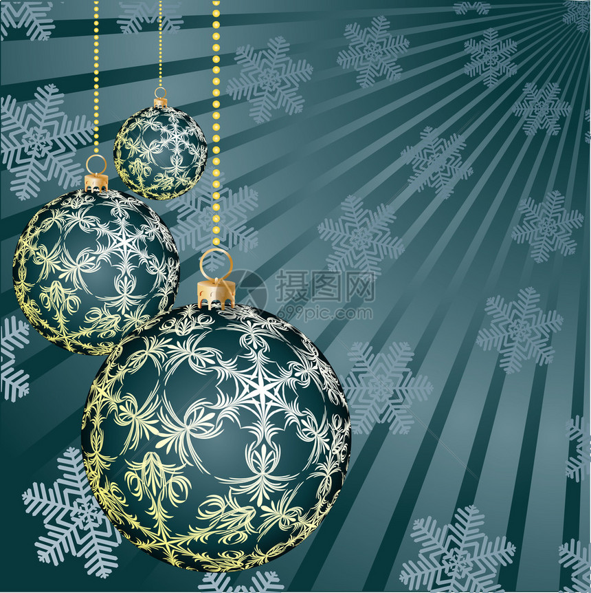 装饰用的球圣诞节矢量图片