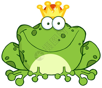 戴着王冠的童话青蛙王子图片