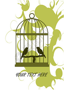 Cage鸟类的矢量插图它可用图片