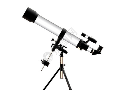 白色背景上孤立的望远镜图片
