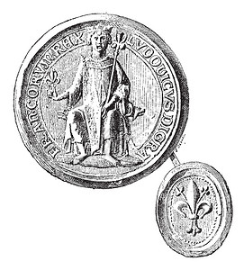 圣路易斯对印章雇员的印章第一次十字军东征插画
