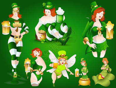 PatricksDayLeprechaun女孩图片