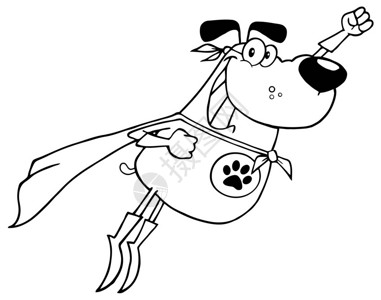概述了超级英雄狗飞行卡通人物图片