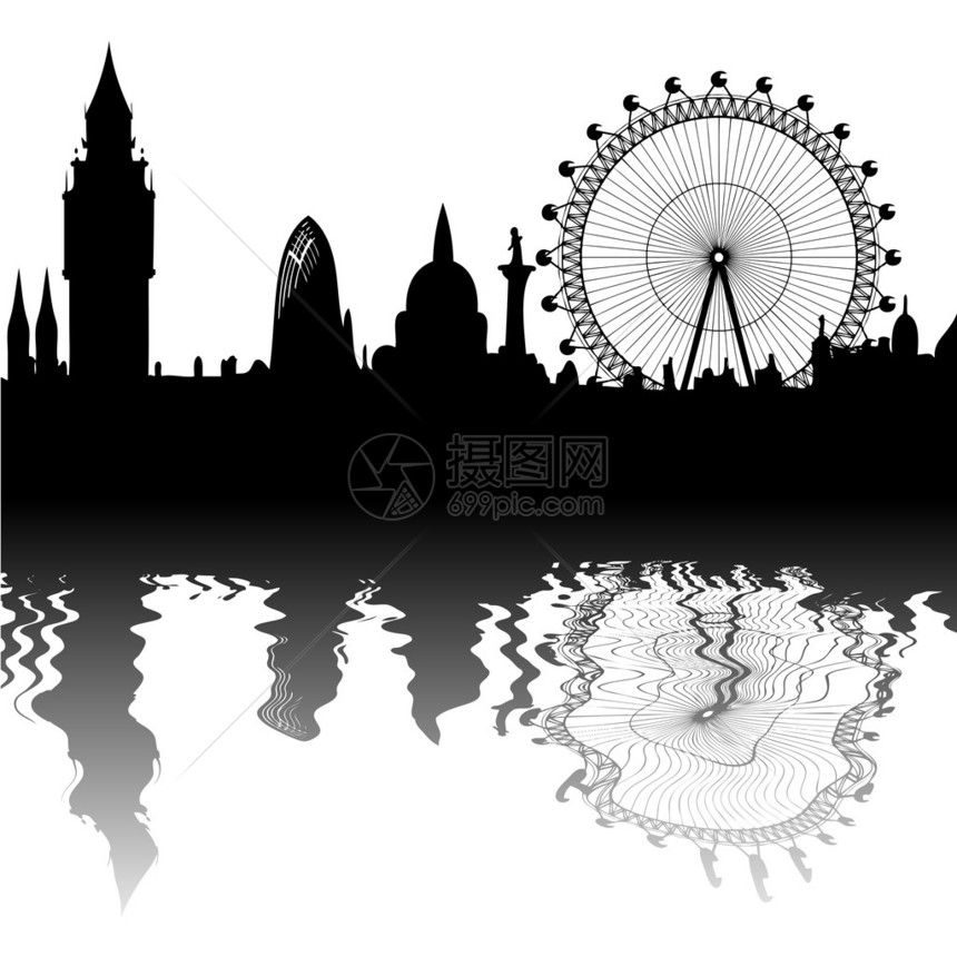 伦敦全景的图像大本钟大轮图片