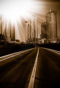道路和城市的抽象背景图片
