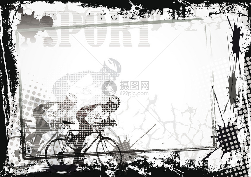 具有自行车手抽象背景的格图片