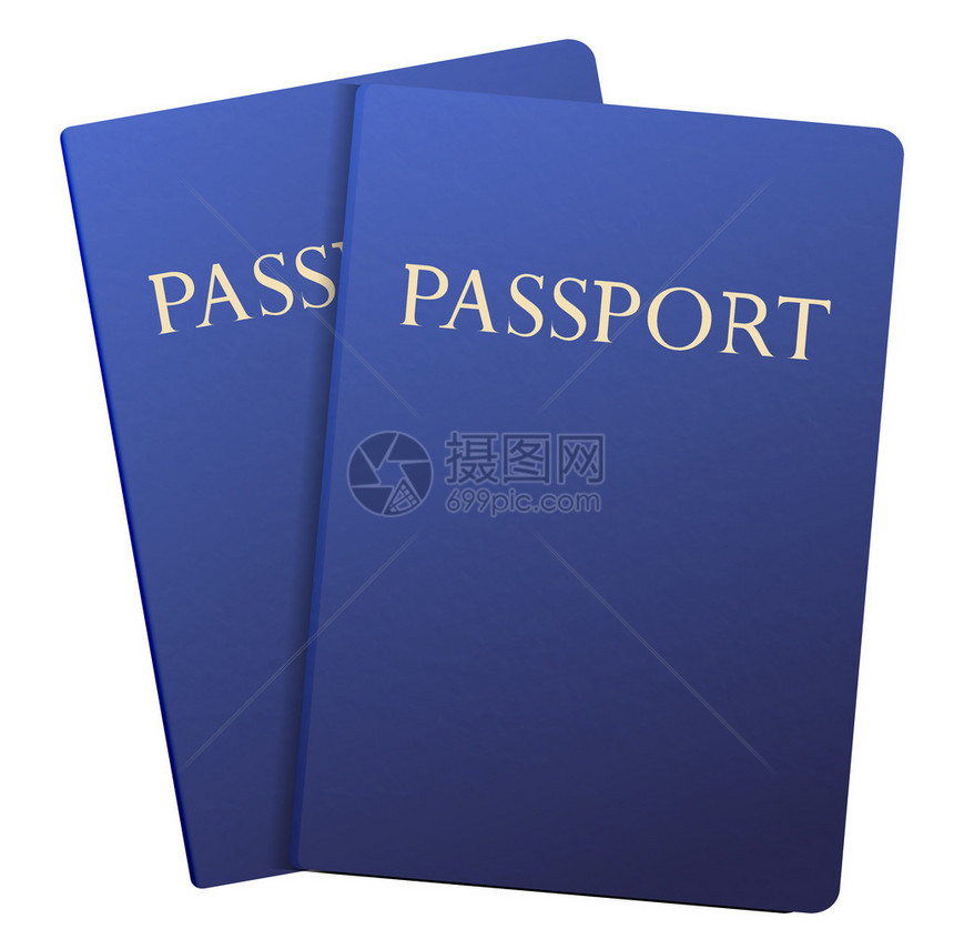白上隔离的矢量护照图片
