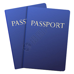 白上隔离的矢量护照背景图片