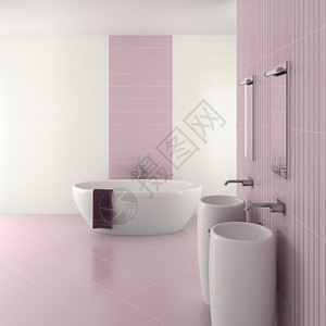 紫色现代洗手间有双图片