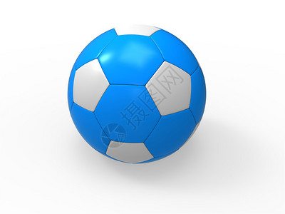 孤立的白色背景上的蓝色和白色足球图片