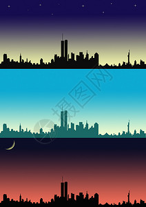 纽约插图背景白天和黑夜图片