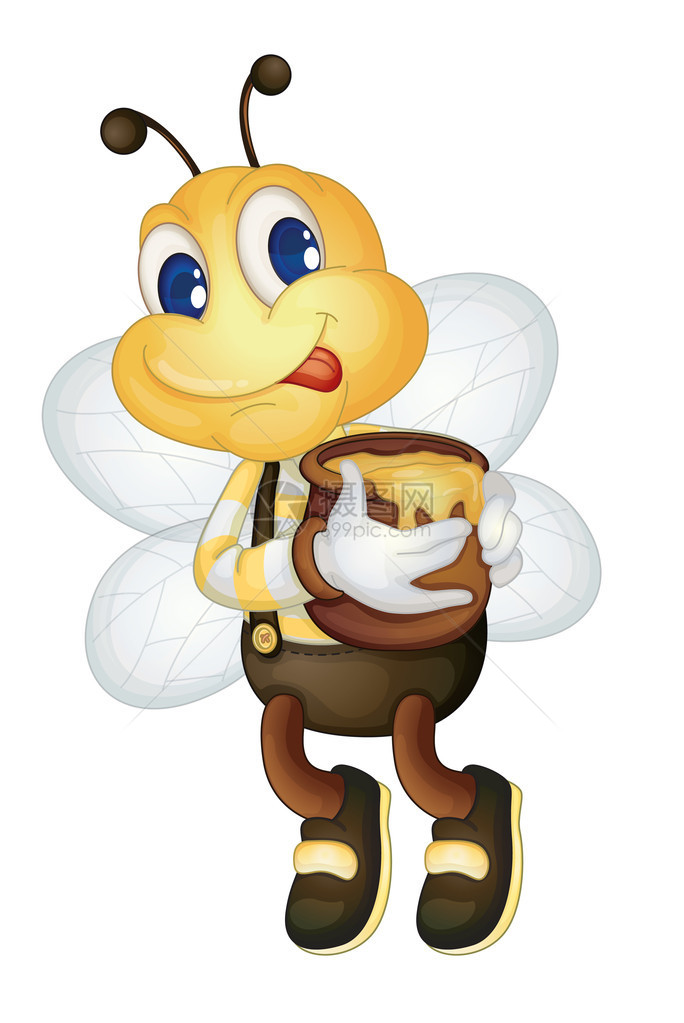 蜜蜂与蜜罐的插图图片