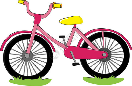 一辆粉红色的自行车的插图背景图片
