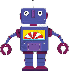 白色的紫色机器人插图图片