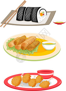 各种食物的插图图片