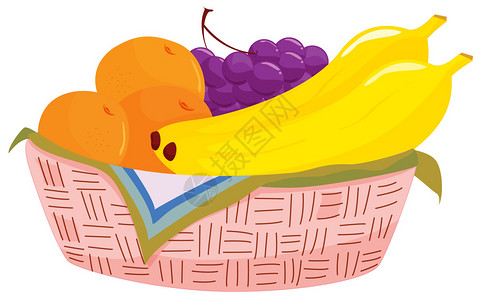 一篮子水果的插图图片