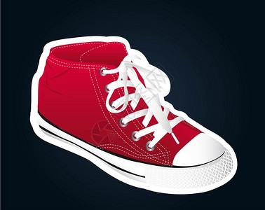 黑色背景上的红色运动鞋图片
