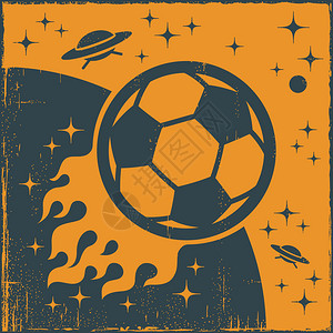 带有飞行足球足球的矢量概念背景图片