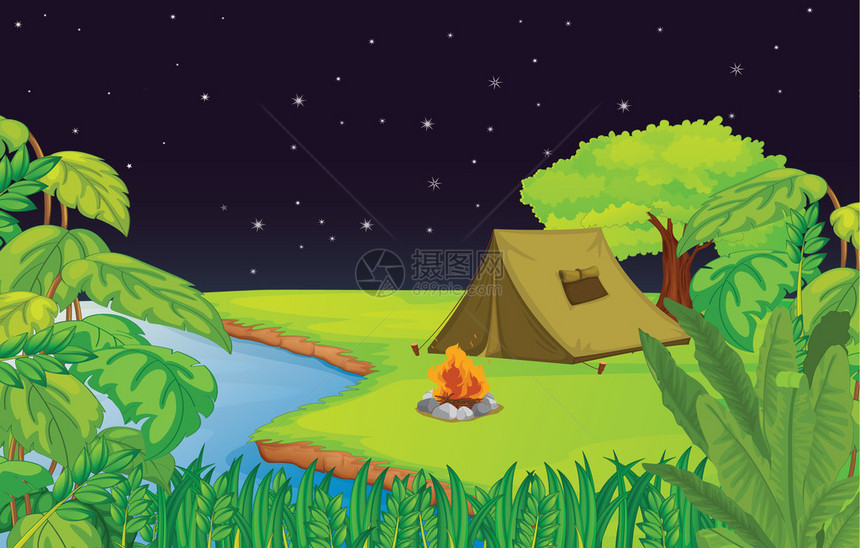露营地的插图图片
