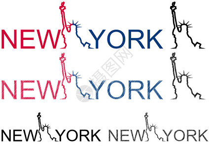 纽约和自由女神像的插图图片