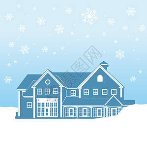 冬天的房子矢量背景图片