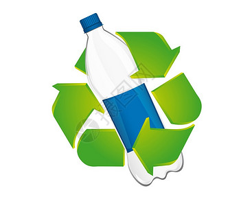 使用塑料瓶进行再循环标志将塑料瓶隔离在图片