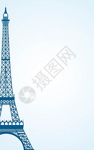 蓝色背景的eiffel塔背景图片