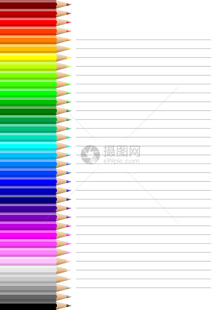 线条笔记本白纸插图上彩图片