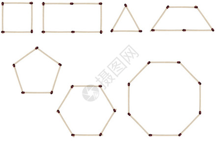 由火柴制成的形状背景图片