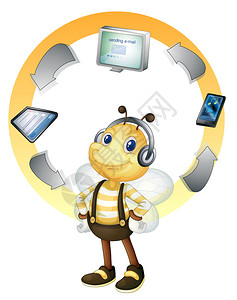 网络蜜蜂的插图图片