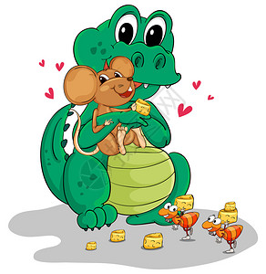 鳄鱼和老鼠的插图图片