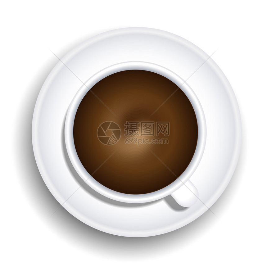 矢量一杯咖啡隔离在白色背景上Eps10图片
