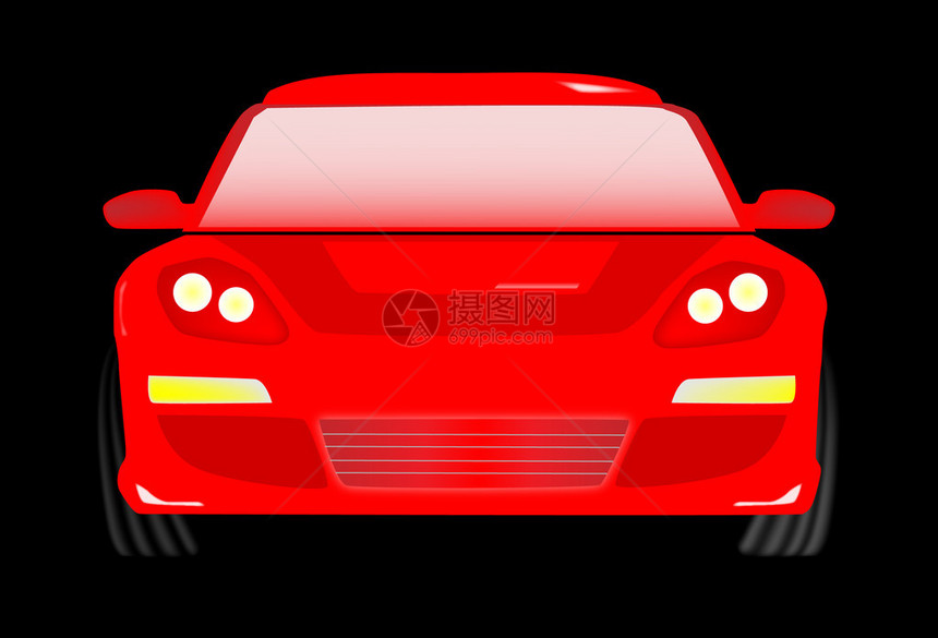有灯的背景红色汽车图片