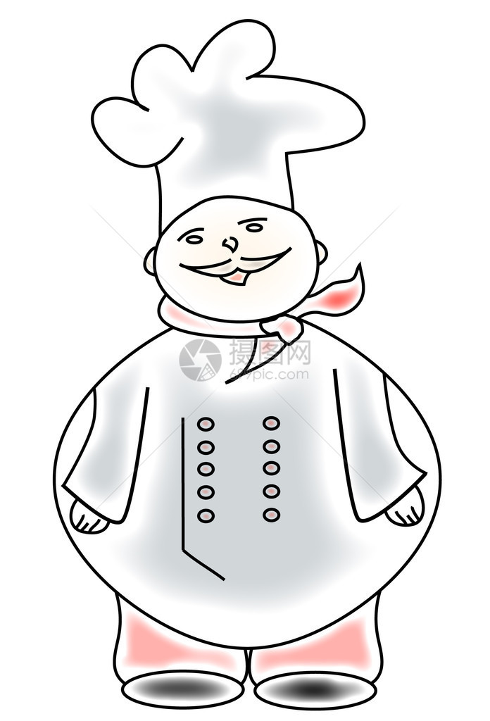 白色背景上的厨师插图图片