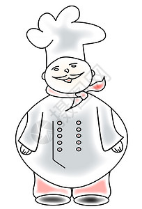 白色背景上的厨师插图图片