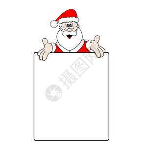 圣诞老人和一张大空白愿望清单图片